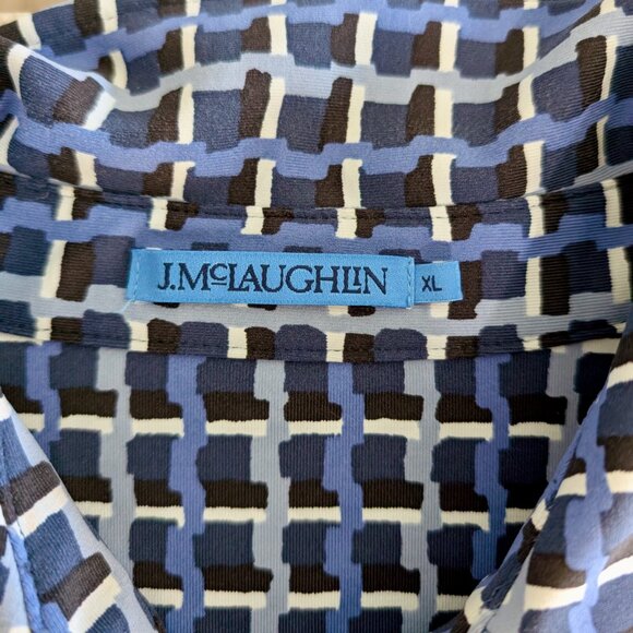 J. McLaughlin Navy Blue and Black Button Down Top - Picture 3 of 8